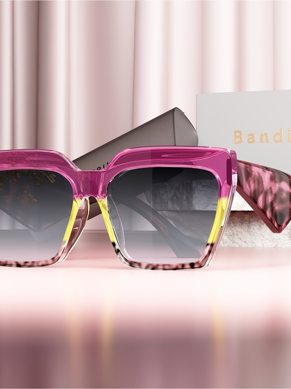 Purple Gradient Leopard-Arm Sunglasses - Picture 3 of 10